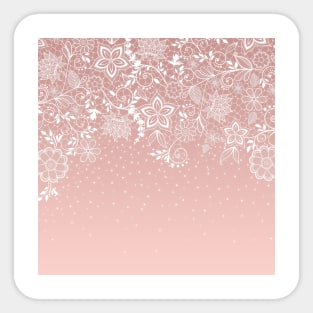 Elegant white lace floral and confetti design Sticker